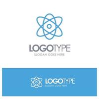 Atom Education Physics Science Blue Outline Logo Place for Tagline vector