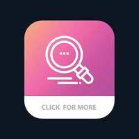 Search Find Motivation Mobile App Button Android and IOS Line Version vector