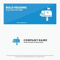 Mail Post Mailbox Post office SOlid Icon Website Banner and Business Logo Template vector