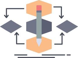 Algorithm design method model process Flat Color Icon Vector