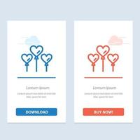 Heart Balloon Love  Blue and Red Download and Buy Now web Widget Card Template vector