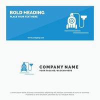 Vacuum Machine Hotel Cable SOlid Icon Website Banner and Business Logo Template vector