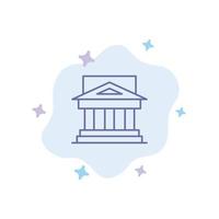 Bank Architecture Building Court Estate Government House Property Blue Icon on Abstract Cloud Backgr vector