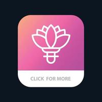 Flower Plant Rose Spring Mobile App Button Android and IOS Line Version vector