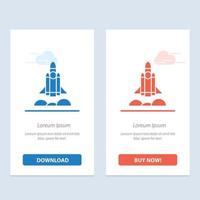 Unicorn Startup Business Rocket Startup  Blue and Red Download and Buy Now web Widget Card Template vector