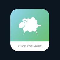 Lamb Sheep Wool Easter Mobile App Button Android and IOS Glyph Version vector