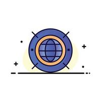 Internet Web World Computing Business Logo Template Flat Color vector