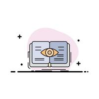 knowledge book eye view growth Flat Color Icon Vector