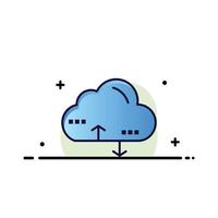 Cloud Computing Link Data  Business Flat Line Filled Icon Vector Banner Template