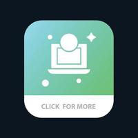Laptop Dollar Money Mobile App Button Android and IOS Glyph Version vector