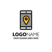 Application Mobile Mobile Application Location Map Business Logo Template Flat Color vector
