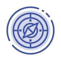 Navigation Navigator Compass Location Blue Dotted Line Line Icon vector