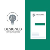 Data Insight Light Bulb Grey Logo Design and Business Card Template vector