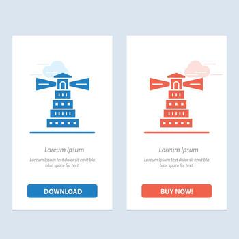 Web  Blue and Red Download and Buy Now web Widget Card Template vector
