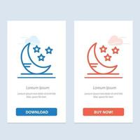 Moon Cloud Weather  Blue and Red Download and Buy Now web Widget Card Template vector