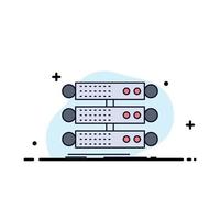 server structure rack database data Flat Color Icon Vector