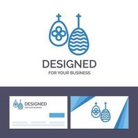 Creative Business Card and Logo template Celebration Easter Egg Food Vector Illustration