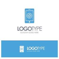 Mobile Cell Phone No No Mobile Blue Solid Logo with place for tagline vector