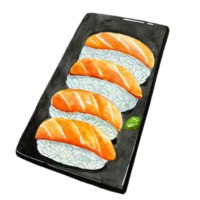 vattenfärg japansk mat nigiri sushi png