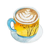 café au lait aquarelle png