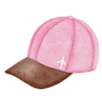 elementos de acuarela sombrero rosa elegante viaje de mujer png