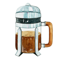 Watercolor french press png