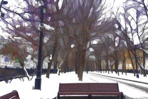 Black and White Trees Covered in Snow photo