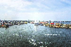 Digital Illustration Mosaic Sea Shore photo