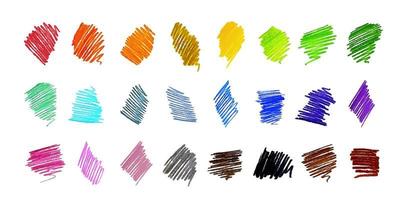 Felt Tip Pen or Marker Strokes, Stripes, Traces. Realistic Hand Drawn Scribble Collection vector