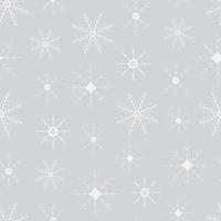 Seamless pattern of snowflakes. Hand drawn winter background. Doodle Christmas snowflakes vector print