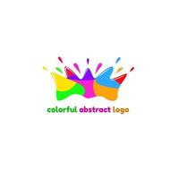 abstract colorful logo template with colorful splash vector