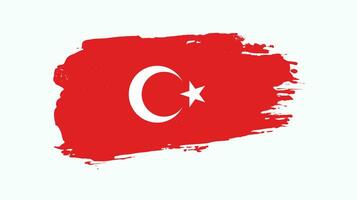 New brush grunge texture Turkey flag vector