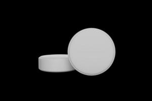 3d illustration medicine pills or aspirin tablets isolated on black background