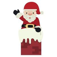 Happy Santa Claus on the roof vector