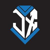 diseño del logotipo de la letra jx sobre fondo negro. concepto de logotipo de letra de iniciales creativas jx. diseño de letras jx. vector