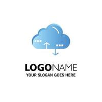 Cloud Computing Link Data Business Logo Template Flat Color vector