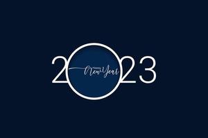 feliz año nuevo 2023 plantilla de saludo con hermosas letras. un simple saludo de feliz año nuevo 2023. vector