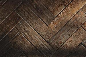 The texture of the old wooden floor, the diagonal arrangement of the parquet Board. photo