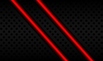 Abstract red neon light slash geometric on grey circle mesh metallic design modern luxury futuristic background vector
