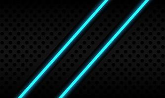 Abstract blue neon light slash geometric on grey circle mesh metallic design modern luxury futuristic background vector
