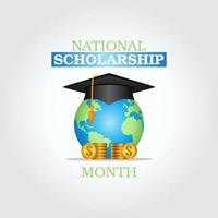 vector graphic of national scholarship month good for national scholarship month celebration. flat design. flyer design.flat illustration.