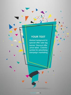 Paper banner tag. Colorful symbol for advertising campaign marketing. Vector.