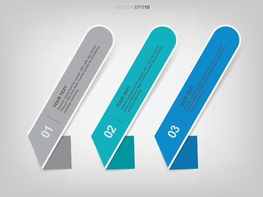 Banner paper tag for business template background. Vector.