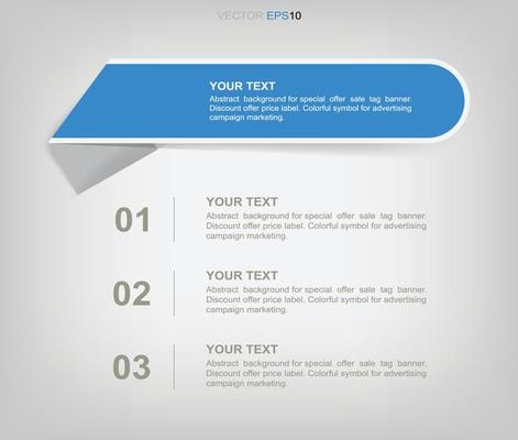 Banner paper tag for business template background. Vector.