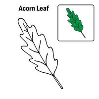 Leafs. Element for coloring page. Cartoon style. vector