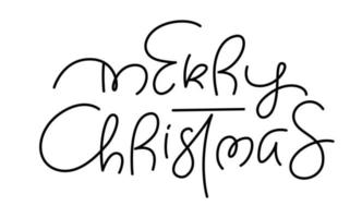 Feliz Navidad mano Letras texto de caligrafía aislado sobre fondo blanco. cita de elemento de ilustración de vacaciones de vector. frase caligráfica de escritura de Navidad vector