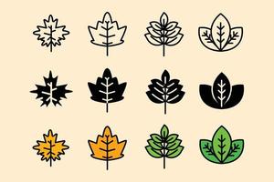 hojas otoño icono vector ilustración