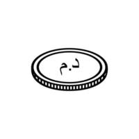 símbolo de icono de moneda marroquí, dirham marroquí, signo loco. ilustración vectorial vector