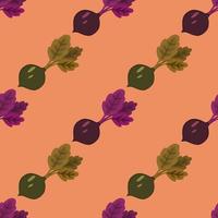 Hand drawn beet seamless pattern. Doodle beetroot wallpaper. vector