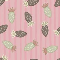 Hand drawn strawberries wallpaper.Doodle strawberry seamless pattern. Fruits backdrop. vector